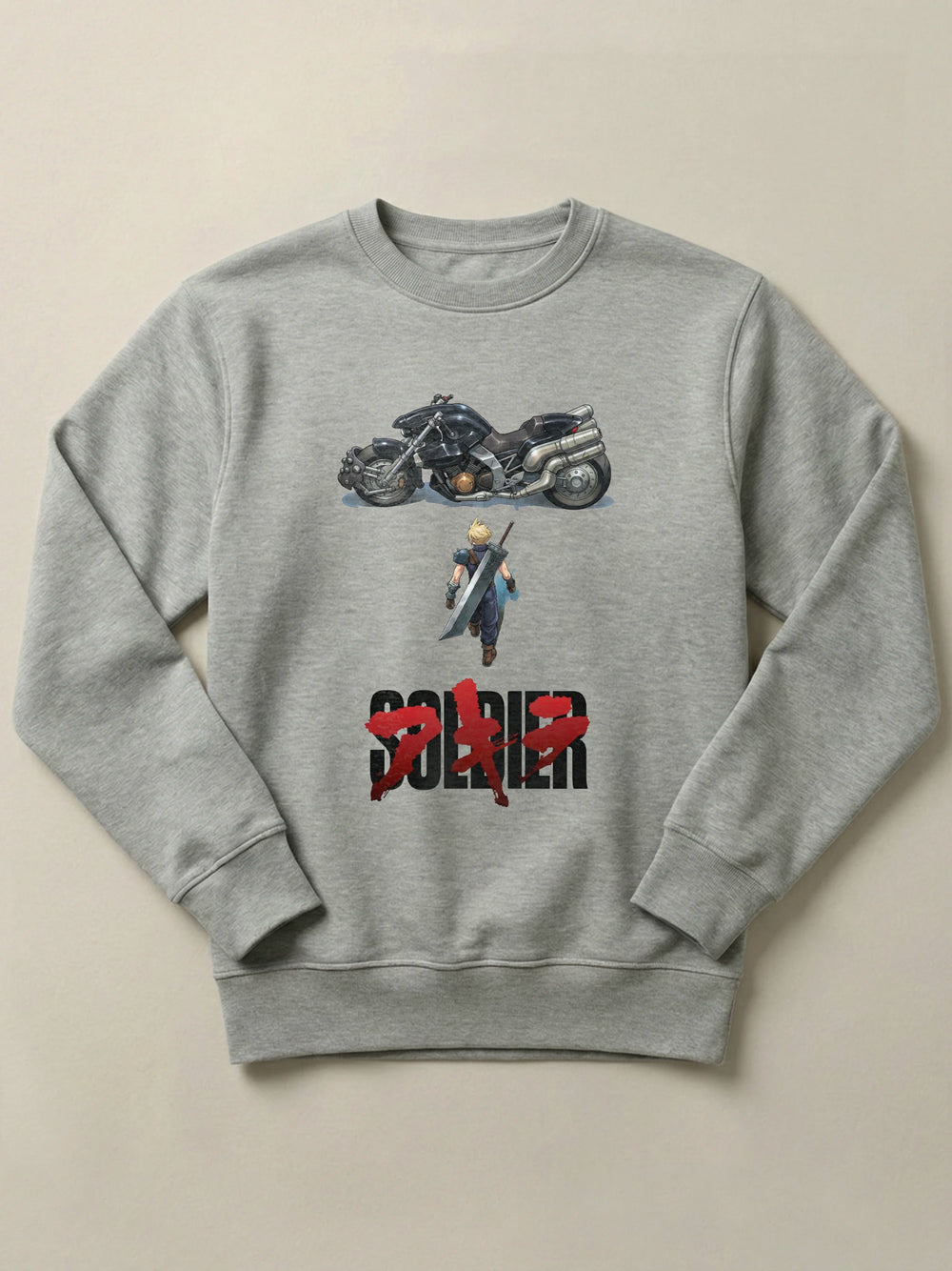 FFVII x Akira - Cloud Strife - Regular/Oversized Sweatshirt Regular Gray by inspire.inc