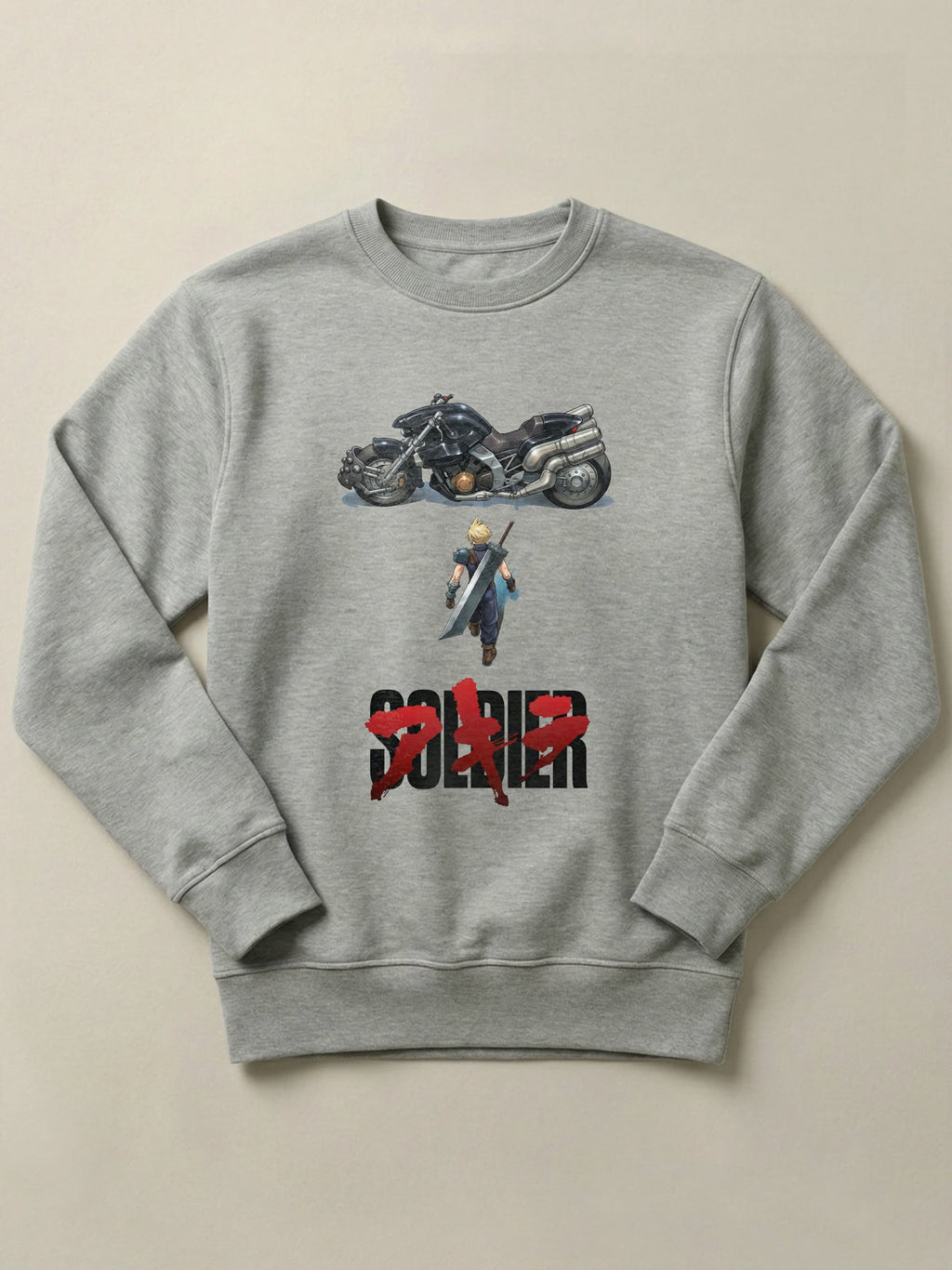 FFVII x Akira - Cloud Strife - Regular/Oversized Sweatshirt Regular Gray by inspire.inc