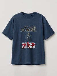 FFVII x Akira - Cloud Strife - Regular/Oversized T-shirt Oversized Heather Blue by inspire.inc