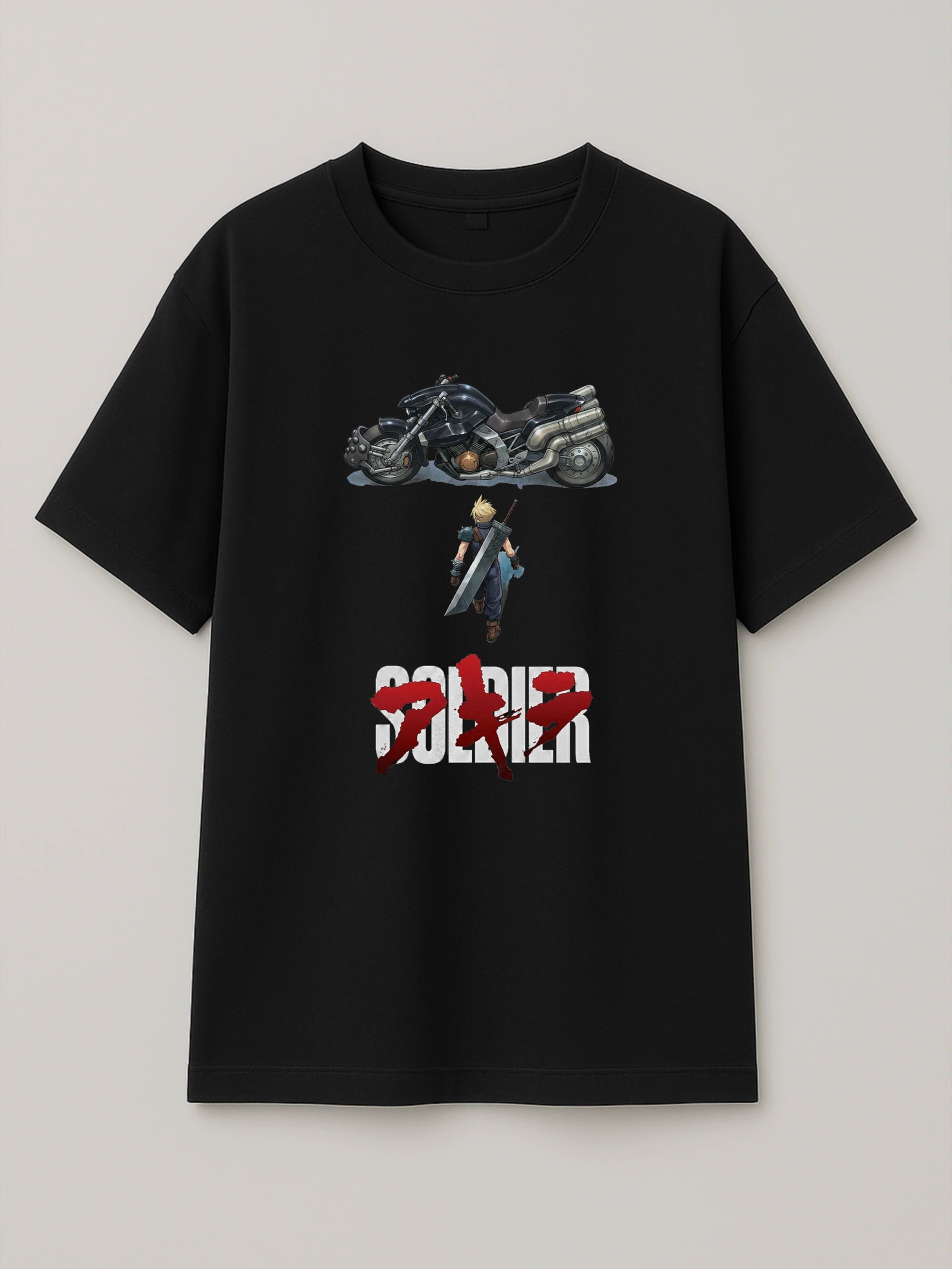 FFVII x Akira - Cloud Strife - Regular/Oversized T-shirt Oversized Black by inspire.inc