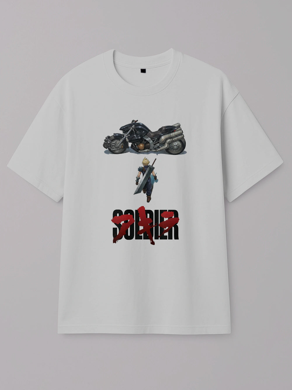 FFVII x Akira - Cloud Strife - Regular/Oversized T-shirt Oversized White by inspire.inc