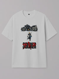 FFVII x Akira - Cloud Strife - Regular/Oversized T-shirt Oversized White by inspire.inc