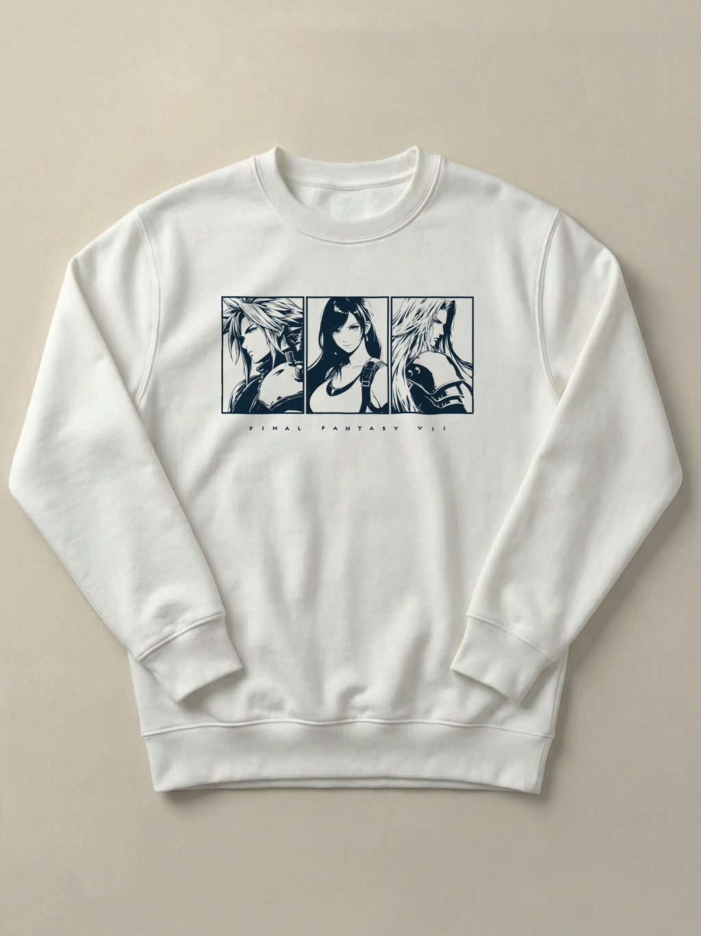 Final Fantasy VII Fated Trio - Regular/Oversized Sweatshirt White by inspire.inc
