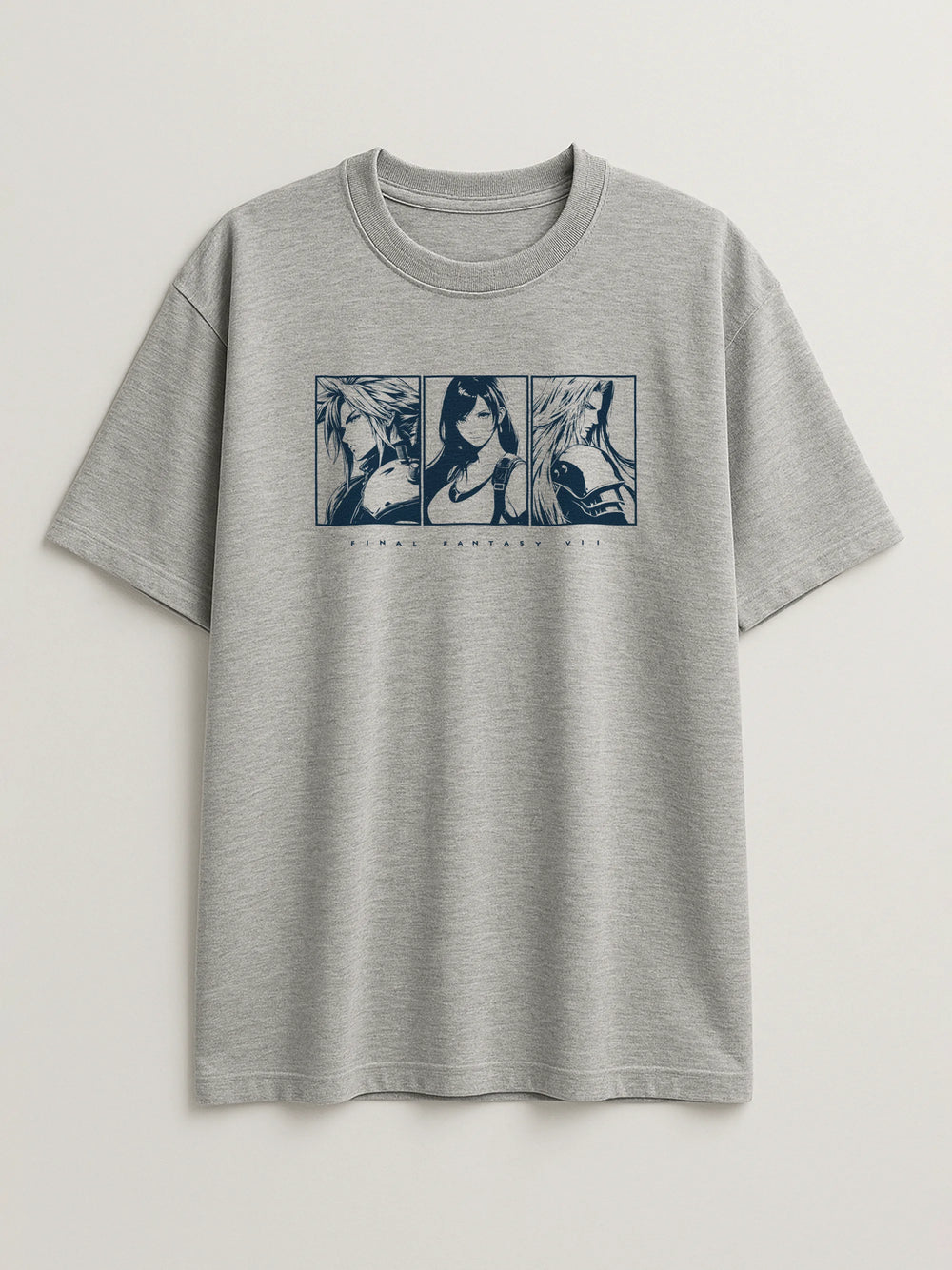 Final Fantasy VII Fated Trio - Regular/Oversized T-shirt Light Heather Gray by inspire.inc