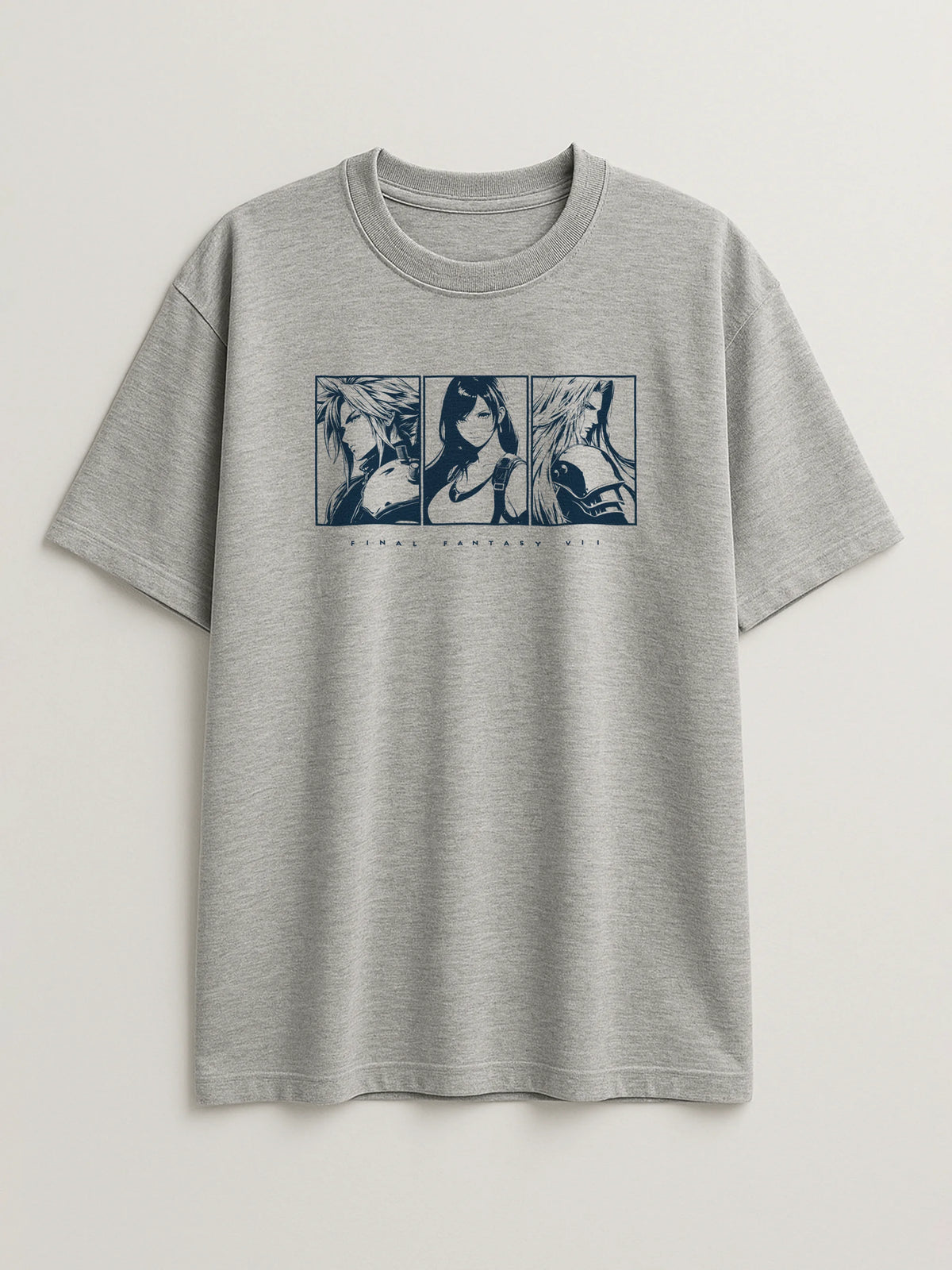 Final Fantasy VII Fated Trio - Regular/Oversized T-shirt Light Heather Gray by inspire.inc