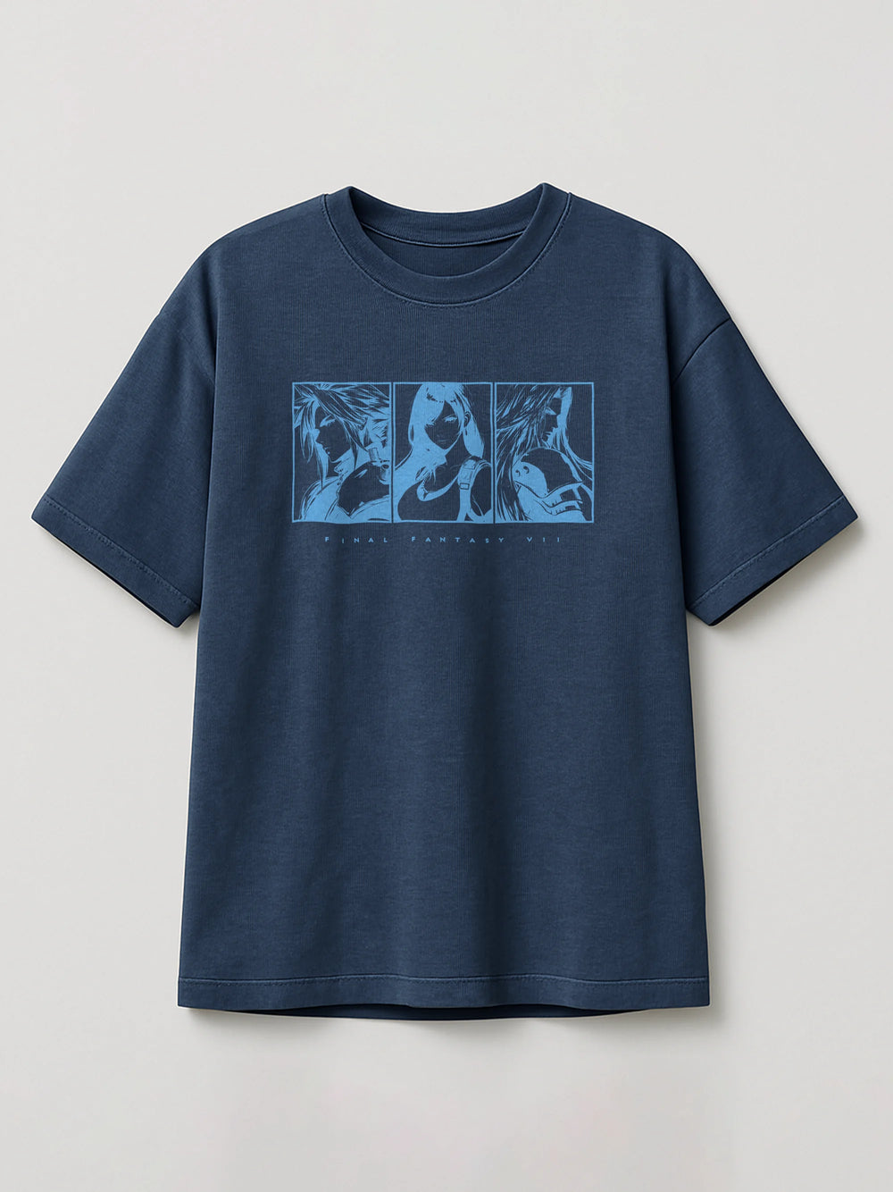 Final Fantasy VII Fated Trio - Regular/Oversized T-shirt Heather Blue by inspire.inc