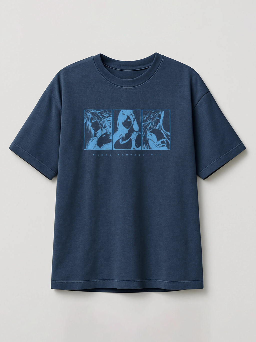 Final Fantasy VII Fated Trio - Regular/Oversized T-shirt Heather Blue by inspire.inc