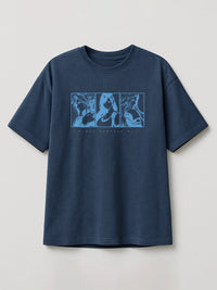 Final Fantasy VII Fated Trio - Regular/Oversized T-shirt Heather Blue by inspire.inc