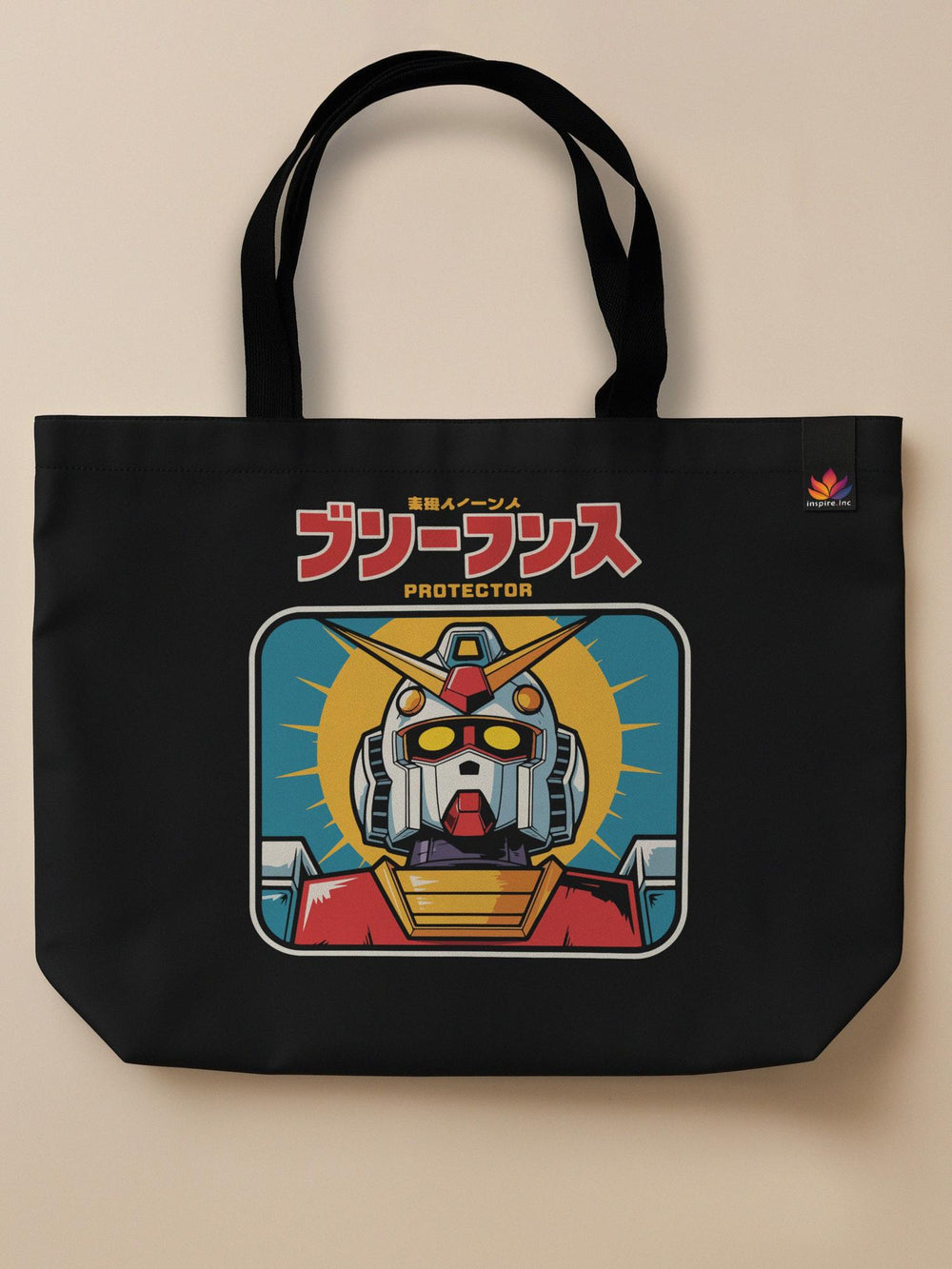 Gundam - The Protector - Neo Tote Bag Black Front Only by inspire.inc