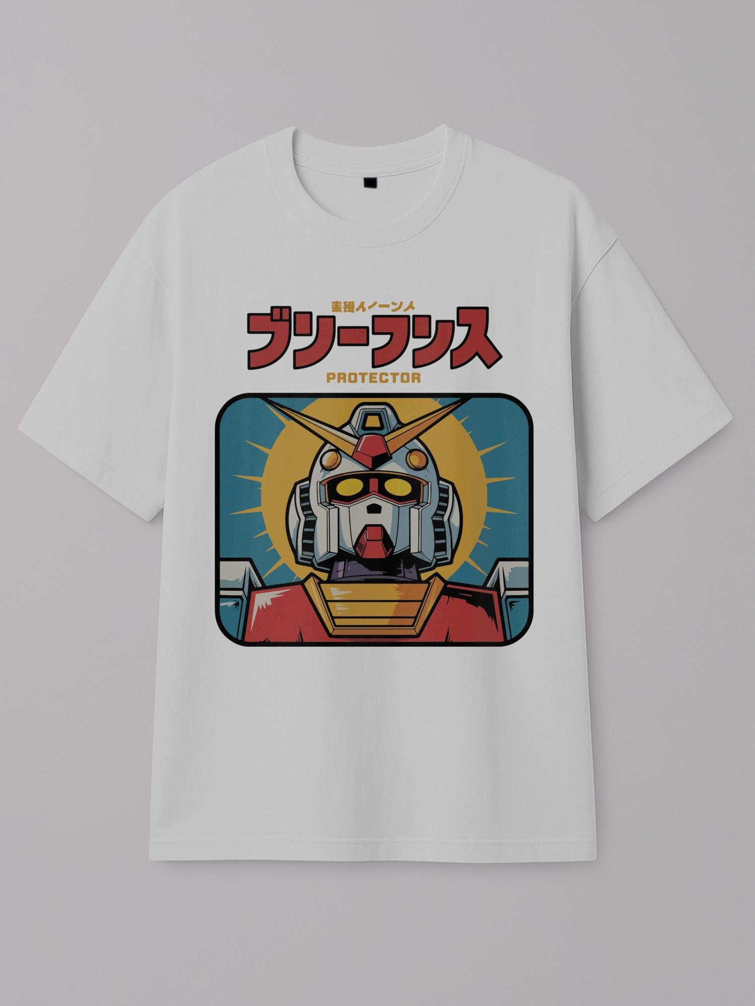 Gundam - The Protector - Regular/Oversized T-shirt Oversized White by inspire.inc