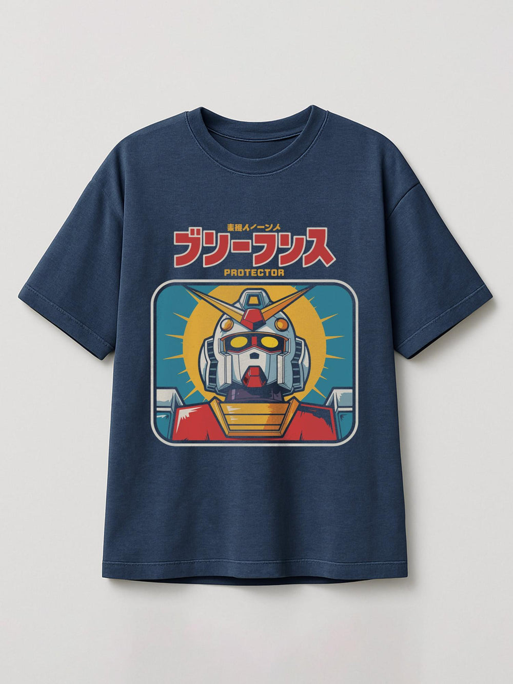Gundam - The Protector - Regular/Oversized T-shirt Oversized Heather Blue by inspire.inc