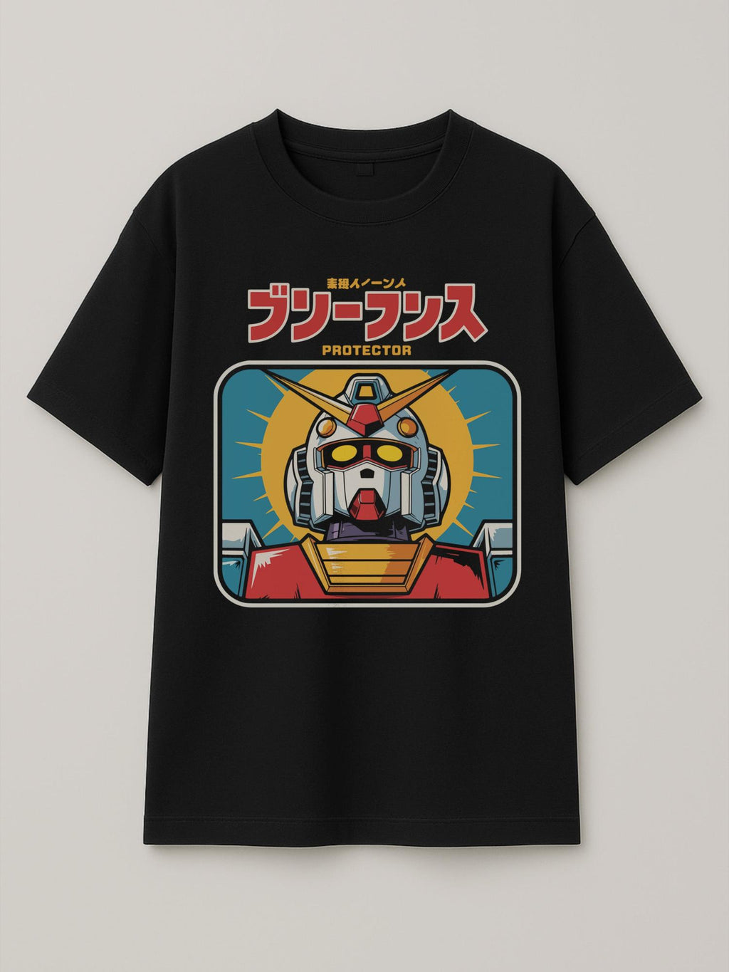 Gundam - The Protector - Regular/Oversized T-shirt Oversized Black by inspire.inc
