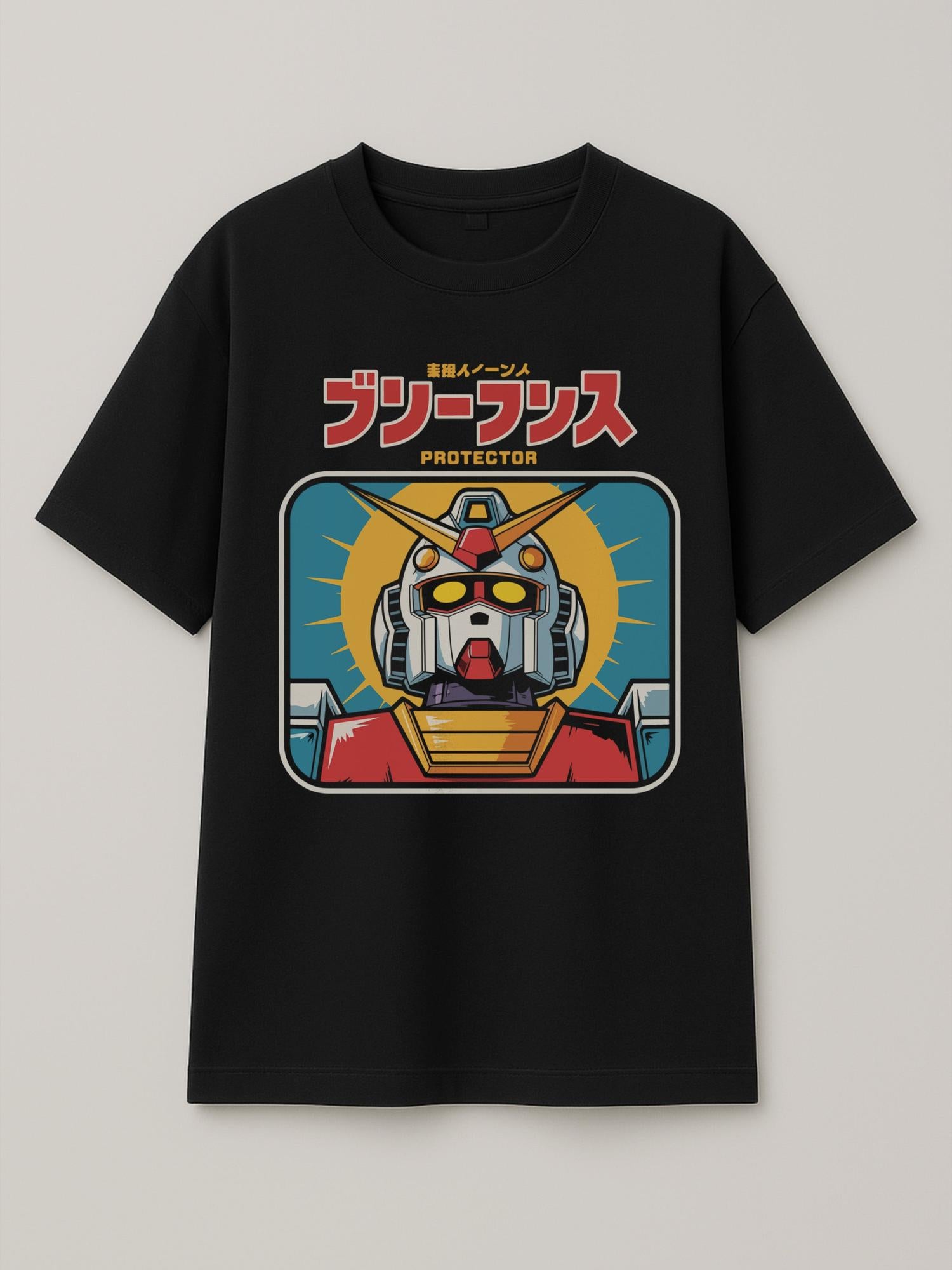 Gundam - The Protector - Regular/Oversized T-shirt Oversized Black by inspire.inc