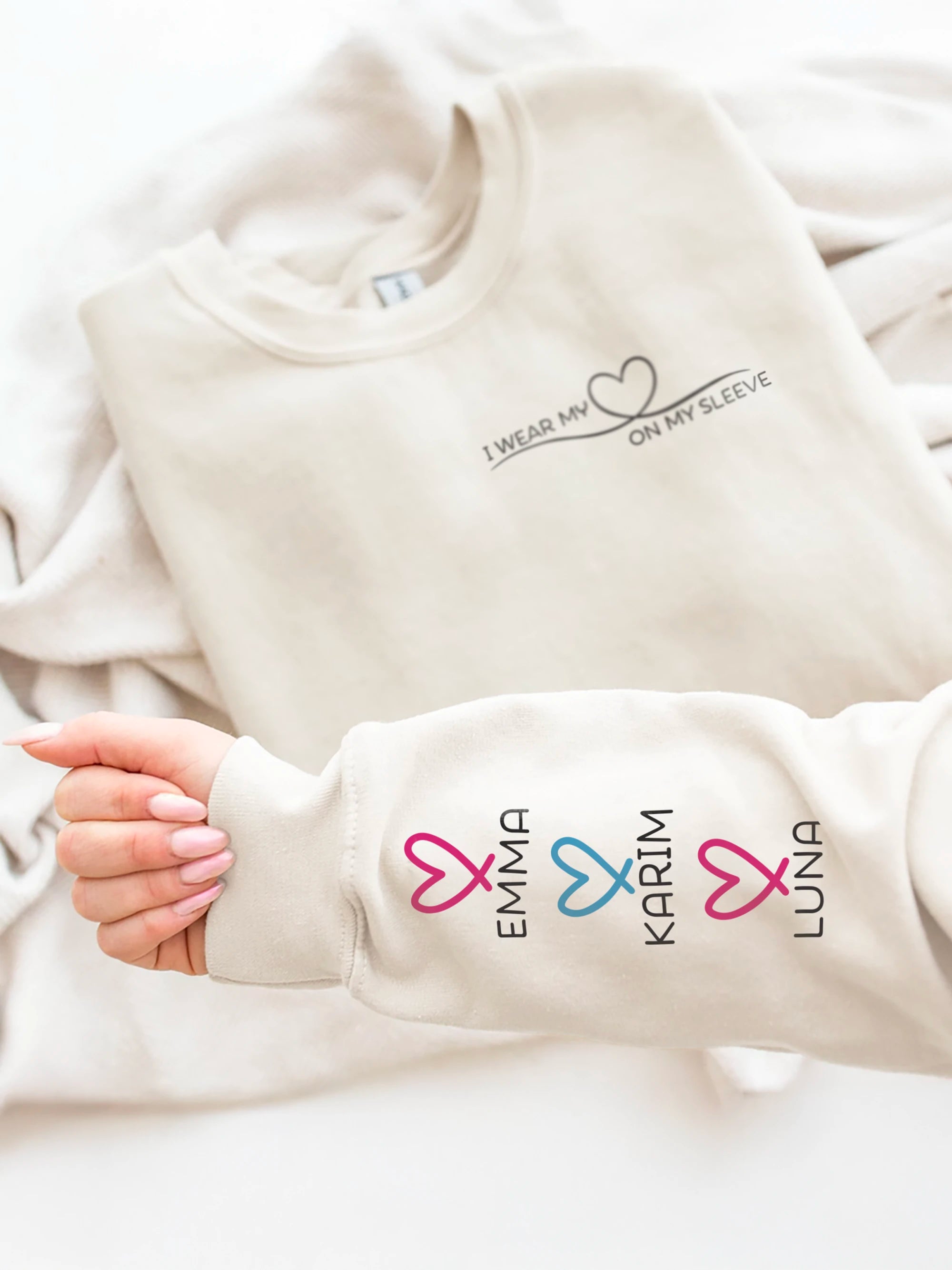 Heart Sleeve - Regular/Oversized Sweatshirt by inspire.inc