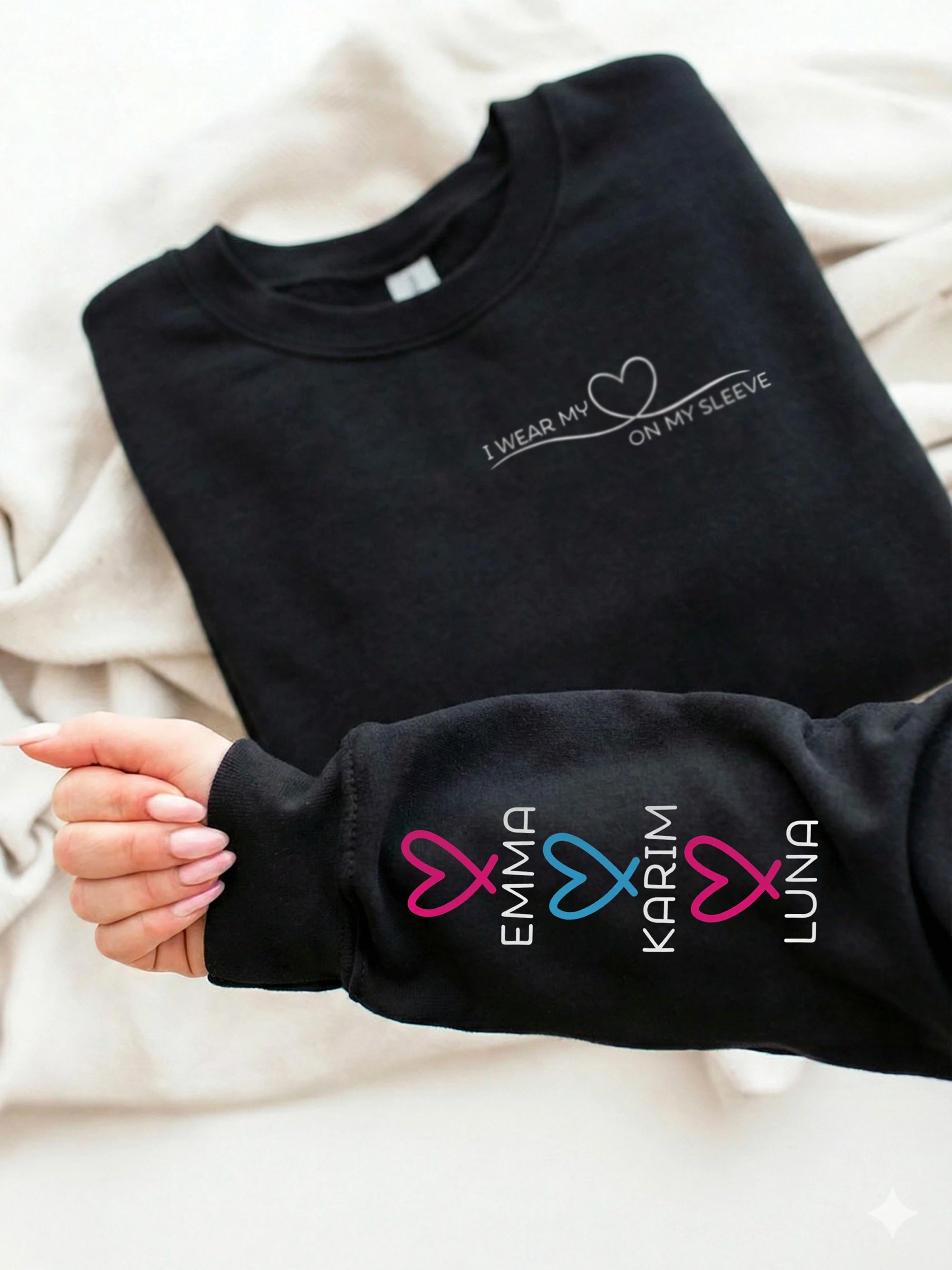 Heart Sleeve - Regular/Oversized Sweatshirt by inspire.inc