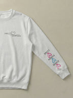 Heart Sleeve - Regular/Oversized Sweatshirt Regular Fit White by inspire.inc
