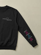 Heart Sleeve - Regular/Oversized Sweatshirt Regular Fit Black by inspire.inc