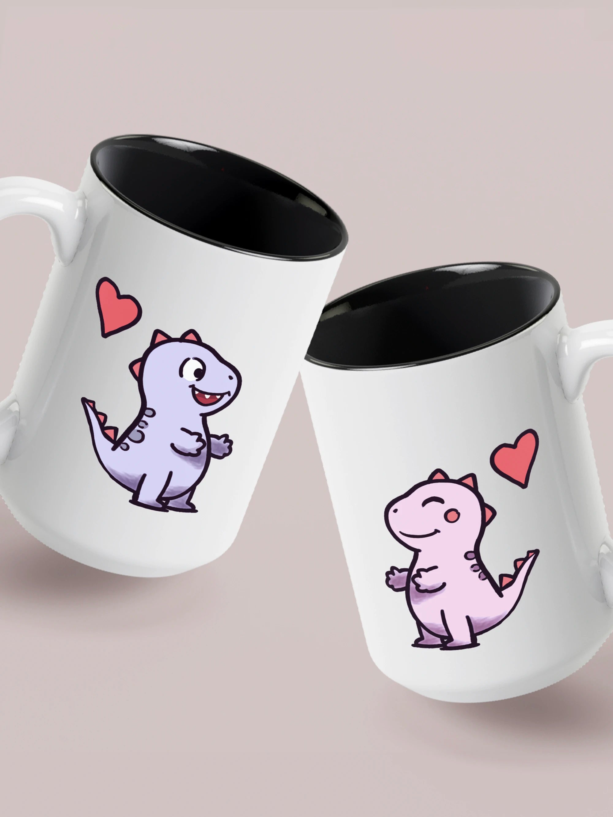 Hug Dinos - Set of 2 Regular/Big Mugs by inspire.inc