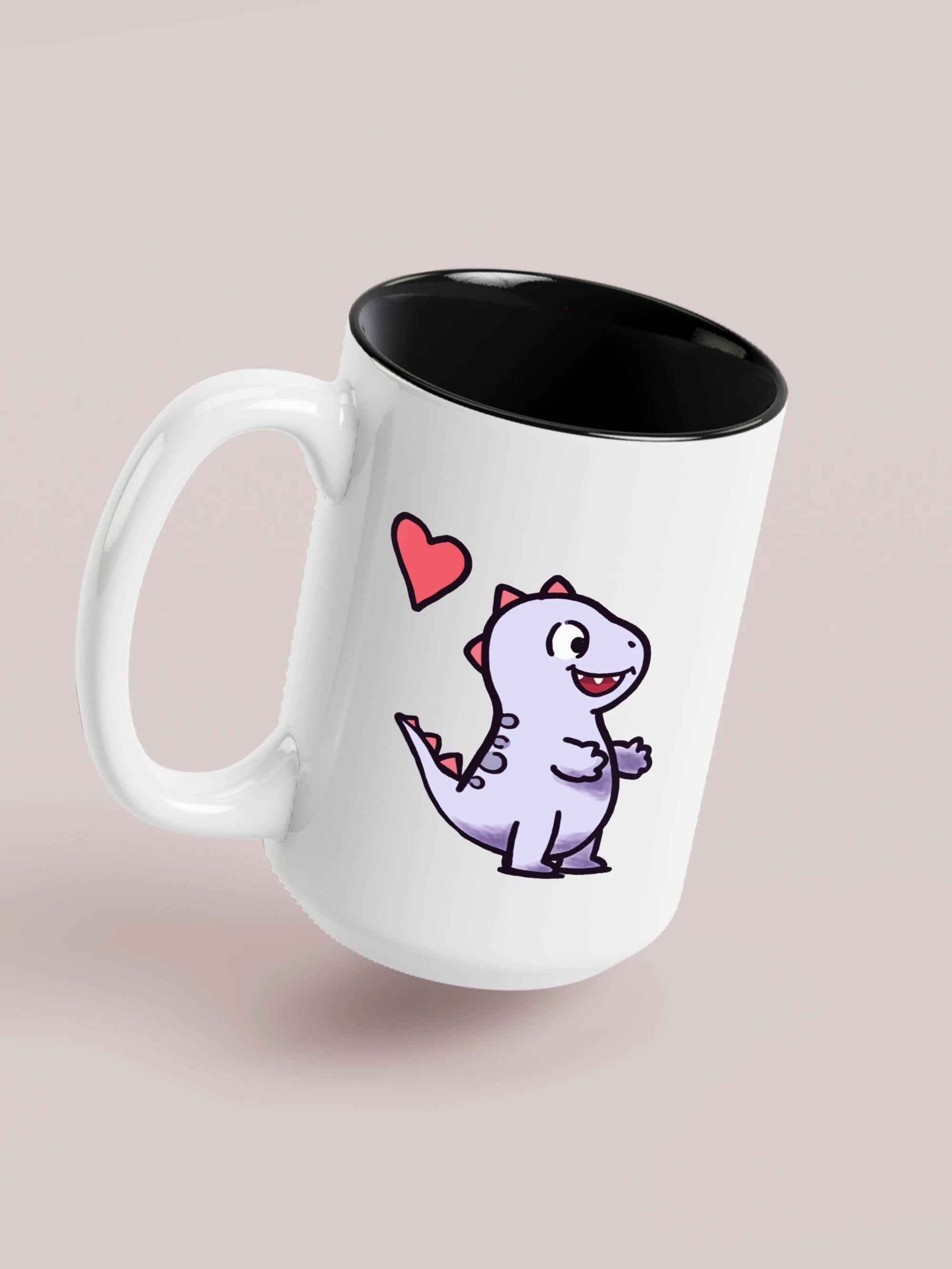 Hug Dinos - Set of 2 Regular/Big Mugs Big - 440ml White by inspire.inc
