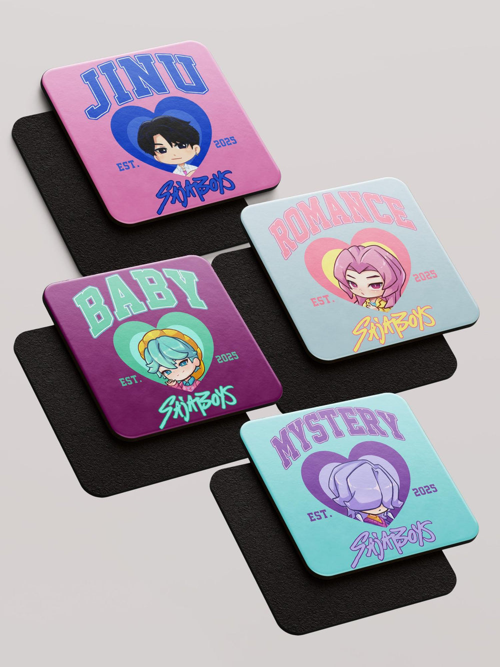 Kpop Demon Hunters - Saja Mix - Pack of 4 Coasters by inspire.inc