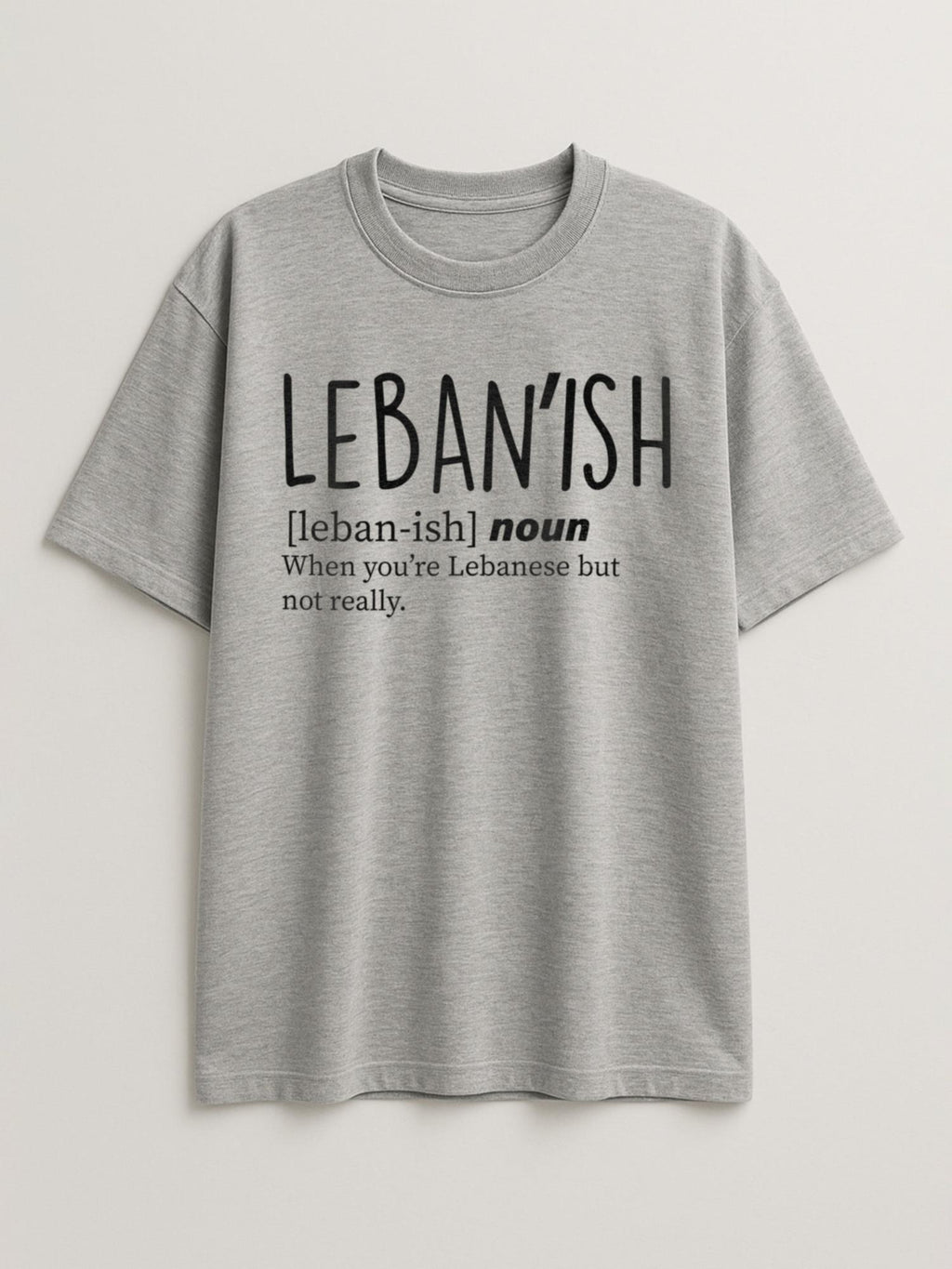 Leban'ish - Regular/Oversized T-shirt Oversized Light Heather Gray by inspire.inc