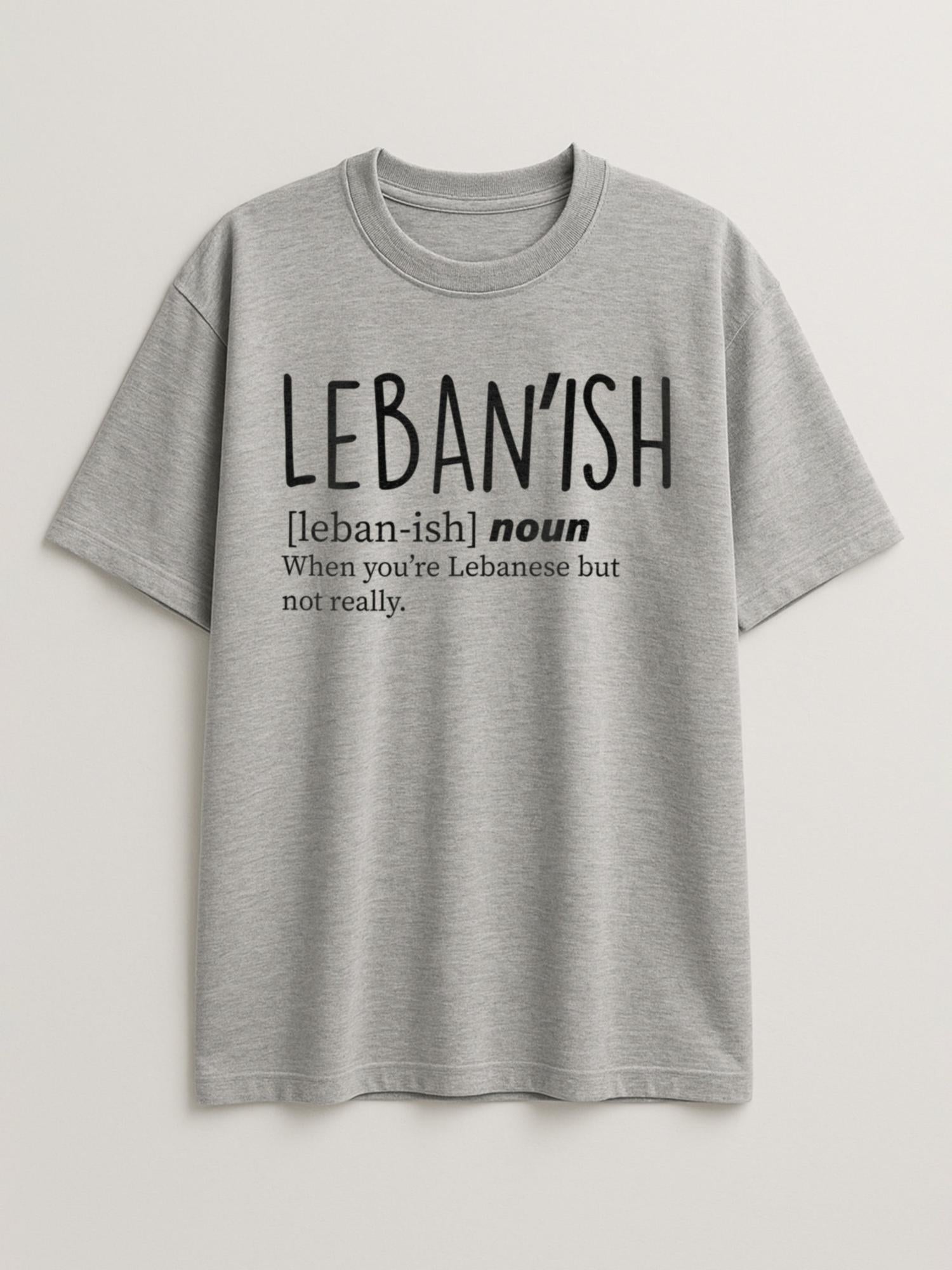 Leban'ish - Regular/Oversized T-shirt Oversized Light Heather Gray by inspire.inc