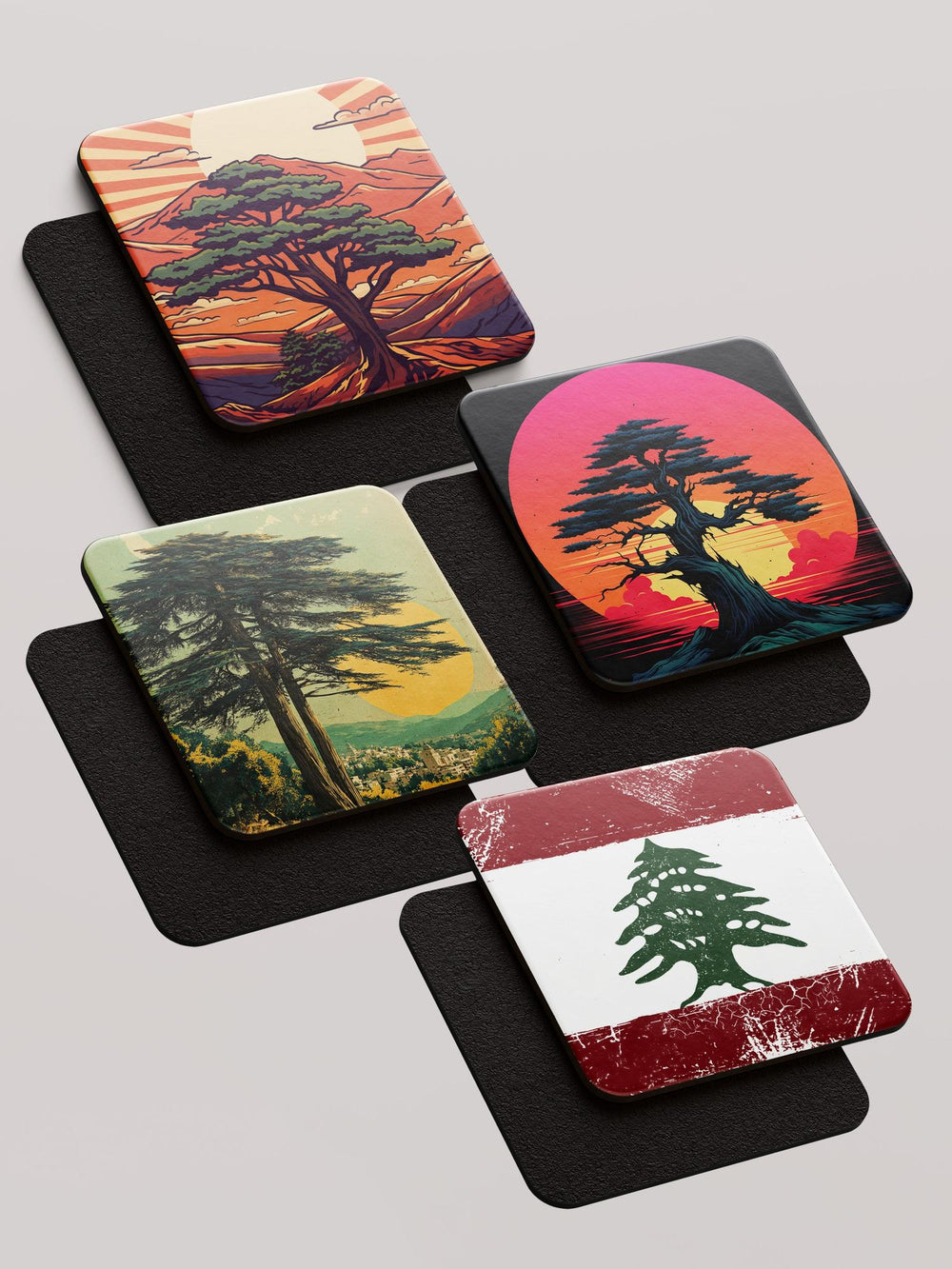 Lebanon Cedar - Pack of 4 Coasters by inspire.inc
