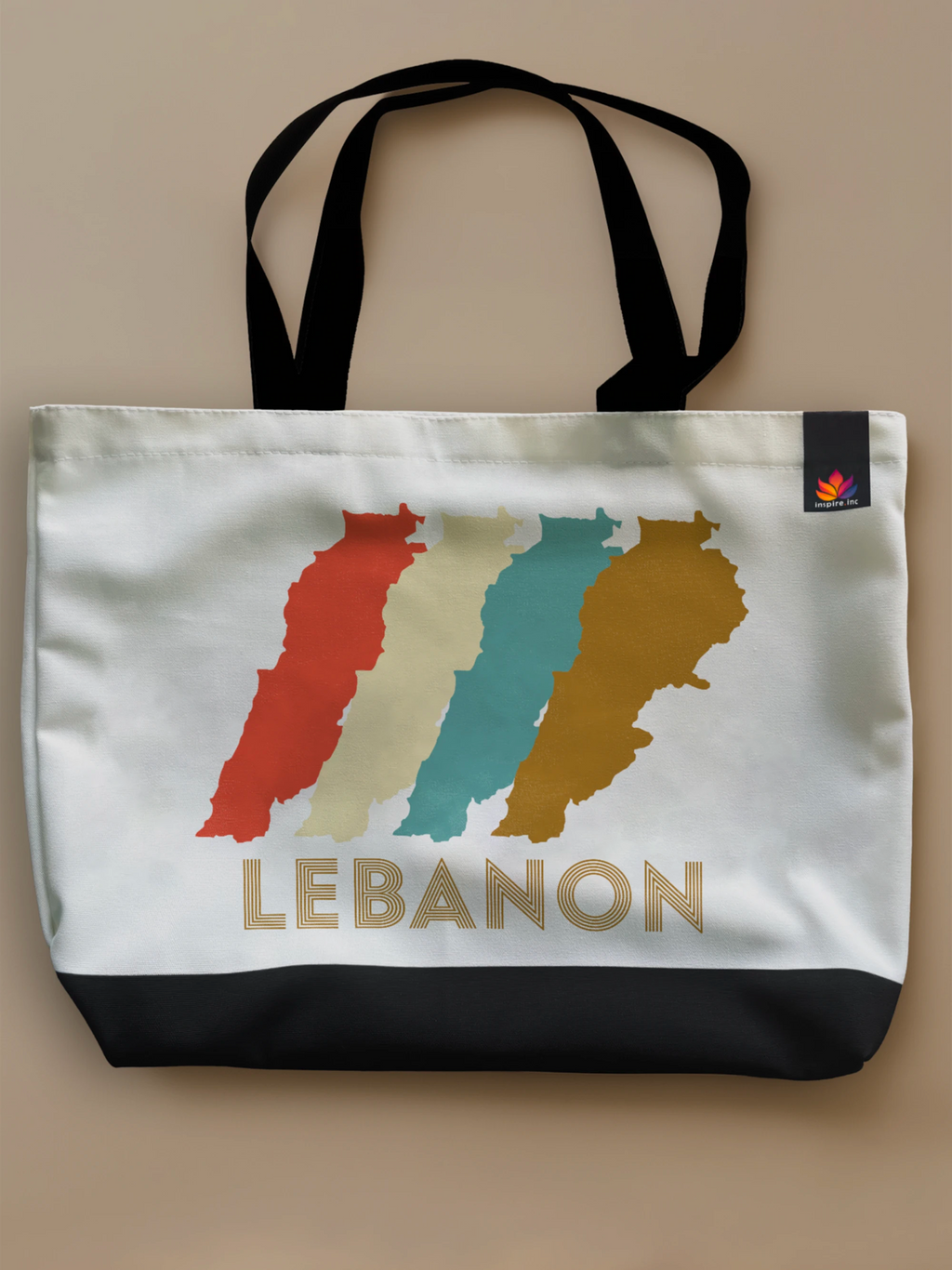 Lebanon Retro Shift - Neo Tote Bag White Front Only by inspire.inc