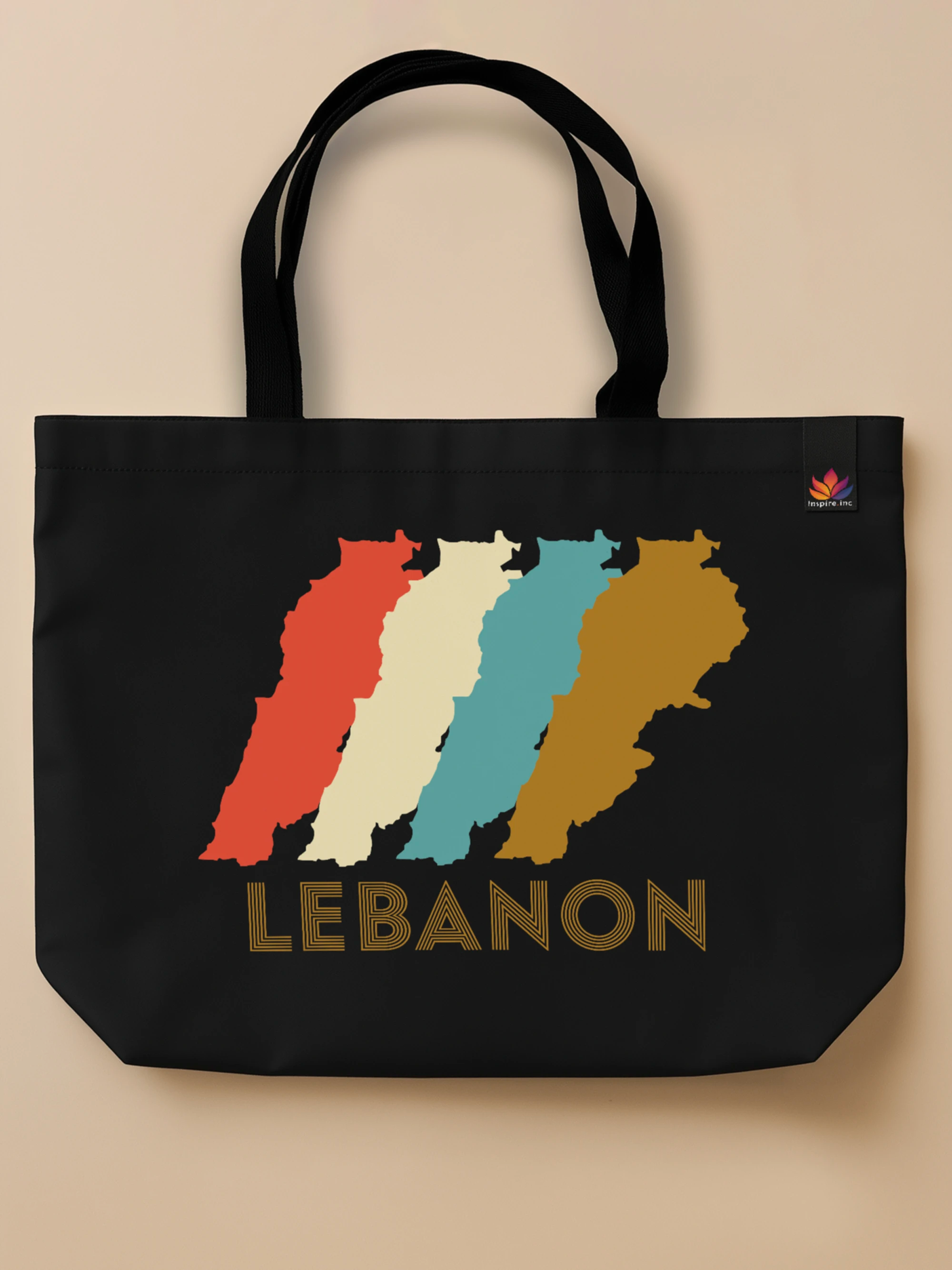 Lebanon Retro Shift - Neo Tote Bag Black Front Only by inspire.inc