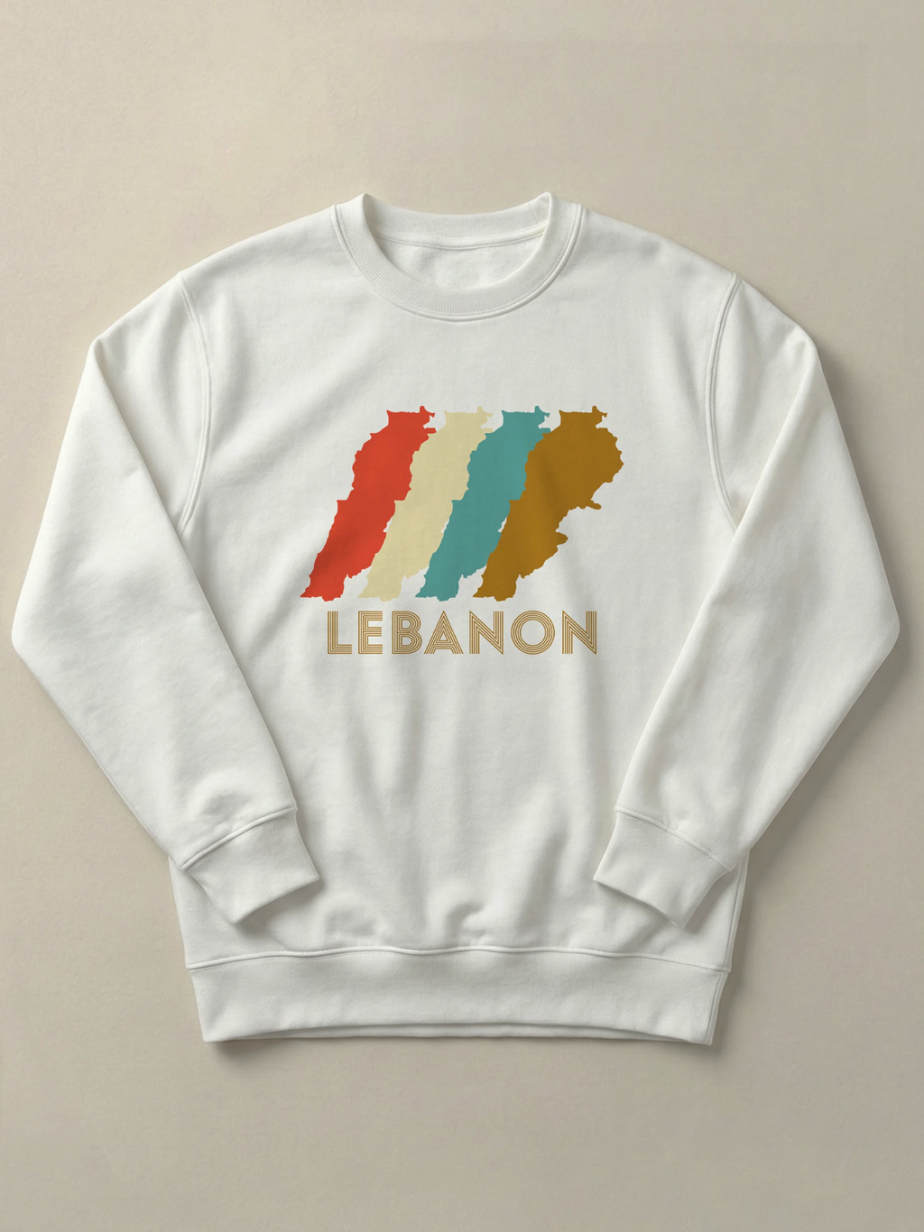 Lebanon Retro Shift - Regular/Oversized Sweatshirt Regular Fit White by inspire.inc