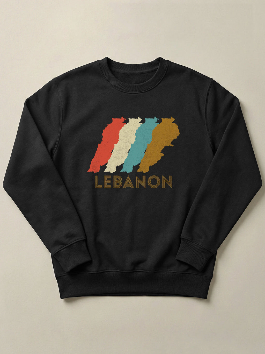 Lebanon Retro Shift - Regular/Oversized Sweatshirt Regular Fit Black by inspire.inc