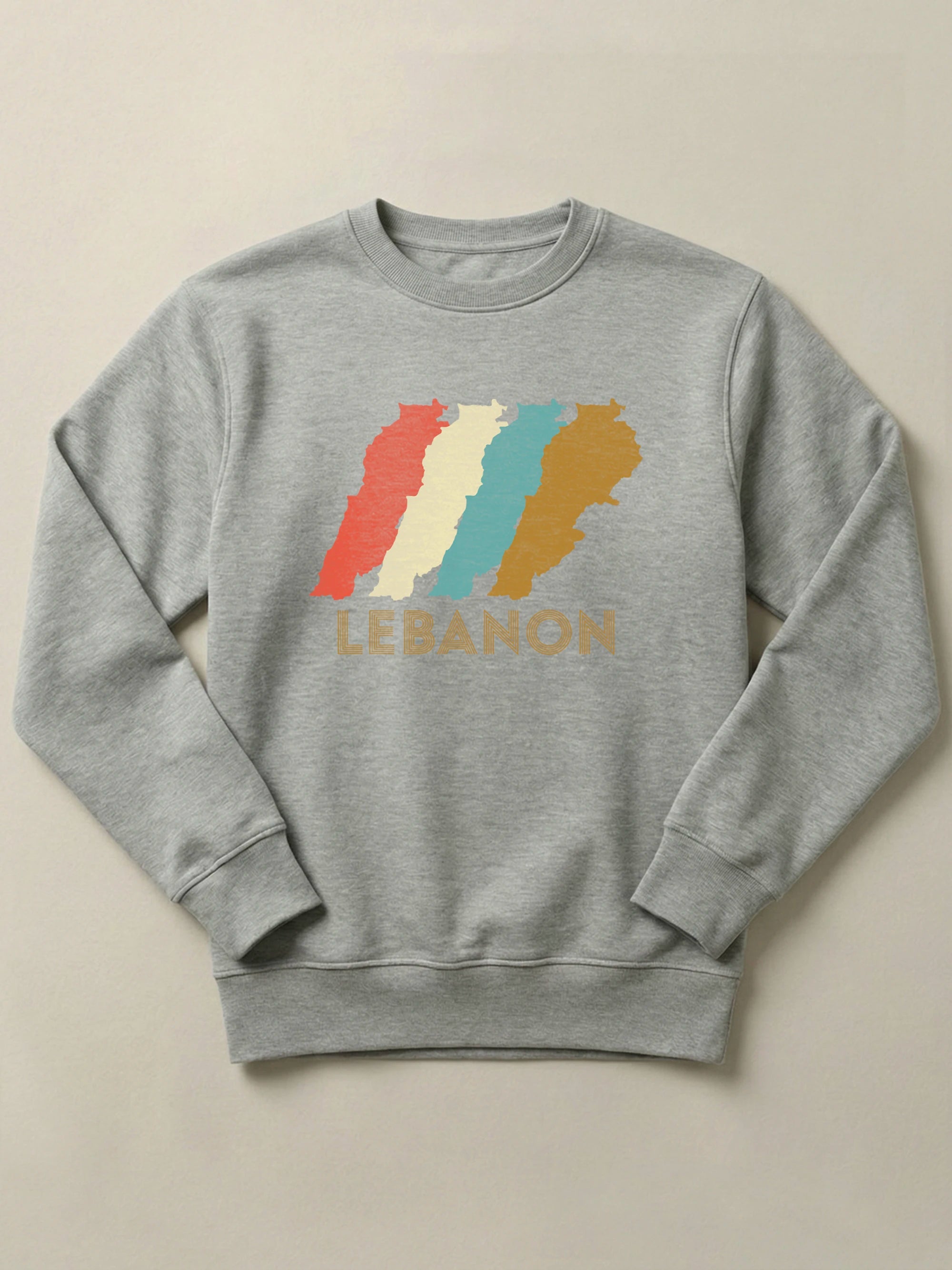 Lebanon Retro Shift - Regular/Oversized Sweatshirt Regular Fit Gray by inspire.inc