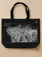 Mapped Out - Neo Tote Bag Black Front Only by inspire.inc