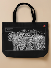 Mapped Out - Neo Tote Bag Black Front Only by inspire.inc