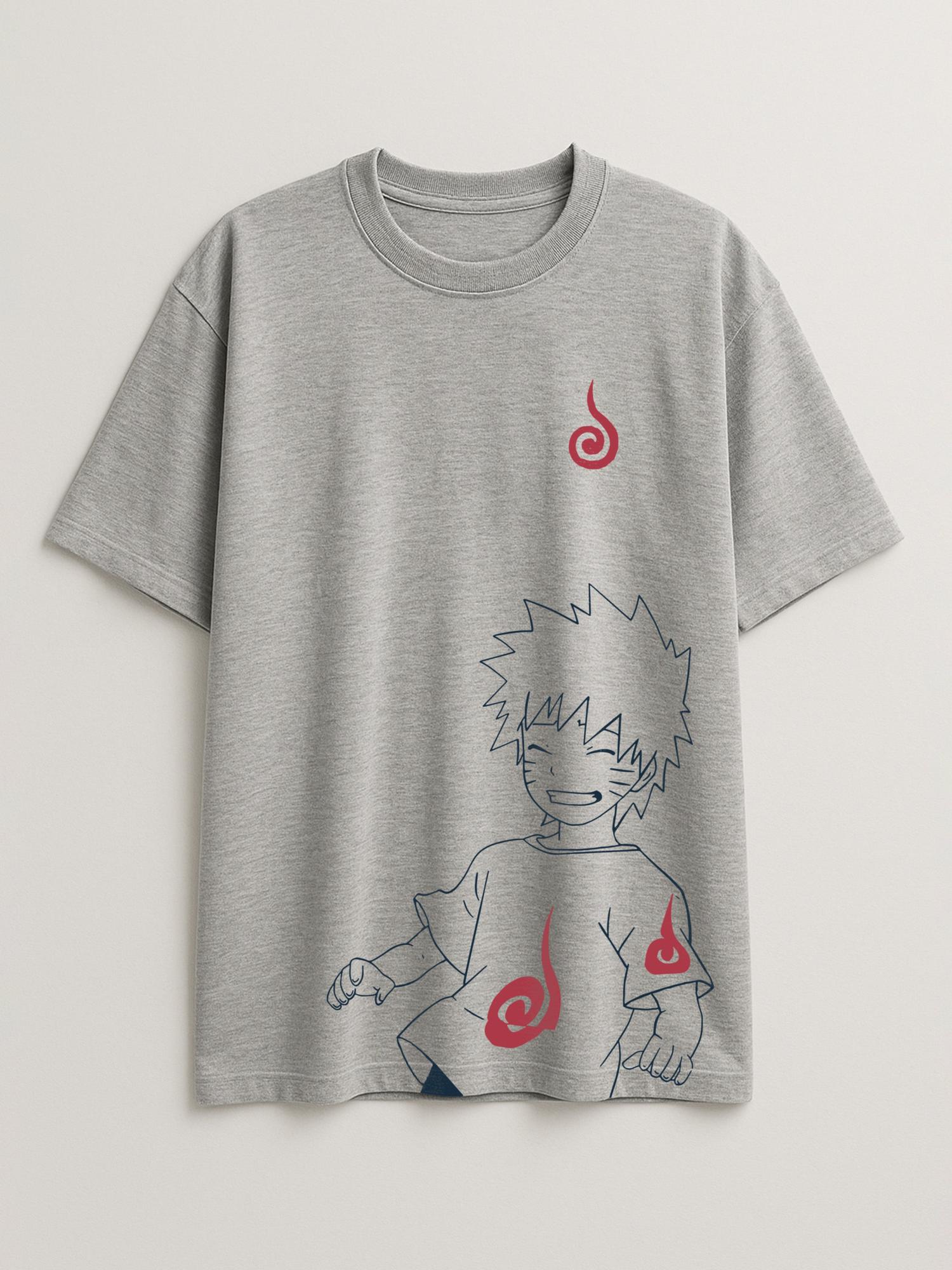 Naruto - Bittersweet - Regular/Oversized T-shirt Oversized Light Heather Gray by inspire.inc