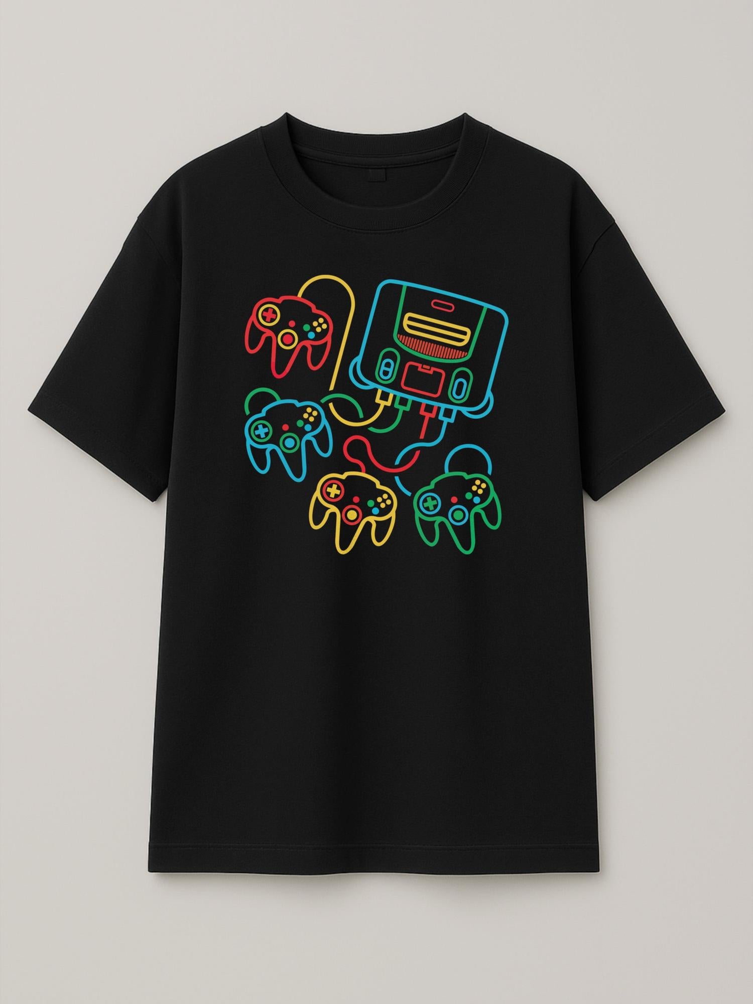 Neon Sticks - Nintendo 64 - Regular/Oversized T-shirt Oversized Black by inspire.inc