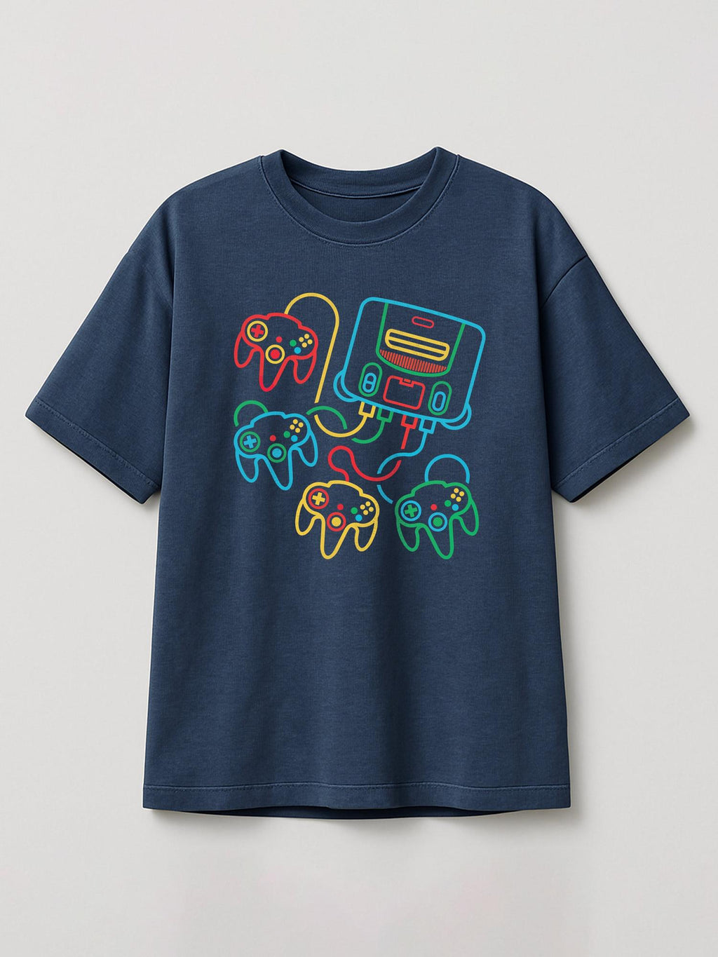 Neon Sticks - Nintendo 64 - Regular/Oversized T-shirt Oversized Heather Blue by inspire.inc