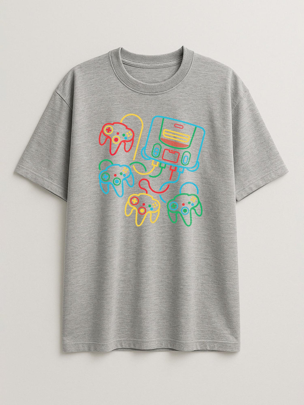 Neon Sticks - Nintendo 64 - Regular/Oversized T-shirt Oversized Light Heather Gray by inspire.inc