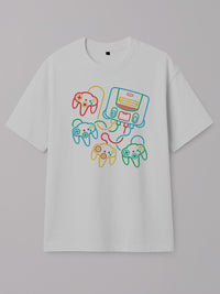 Neon Sticks - Nintendo 64 - Regular/Oversized T-shirt Oversized White by inspire.inc