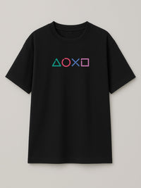 Neon Sticks - Playstation - Regular/Oversized T-shirt Oversized Black by inspire.inc
