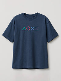 Neon Sticks - Playstation - Regular/Oversized T-shirt Oversized Heather Blue by inspire.inc