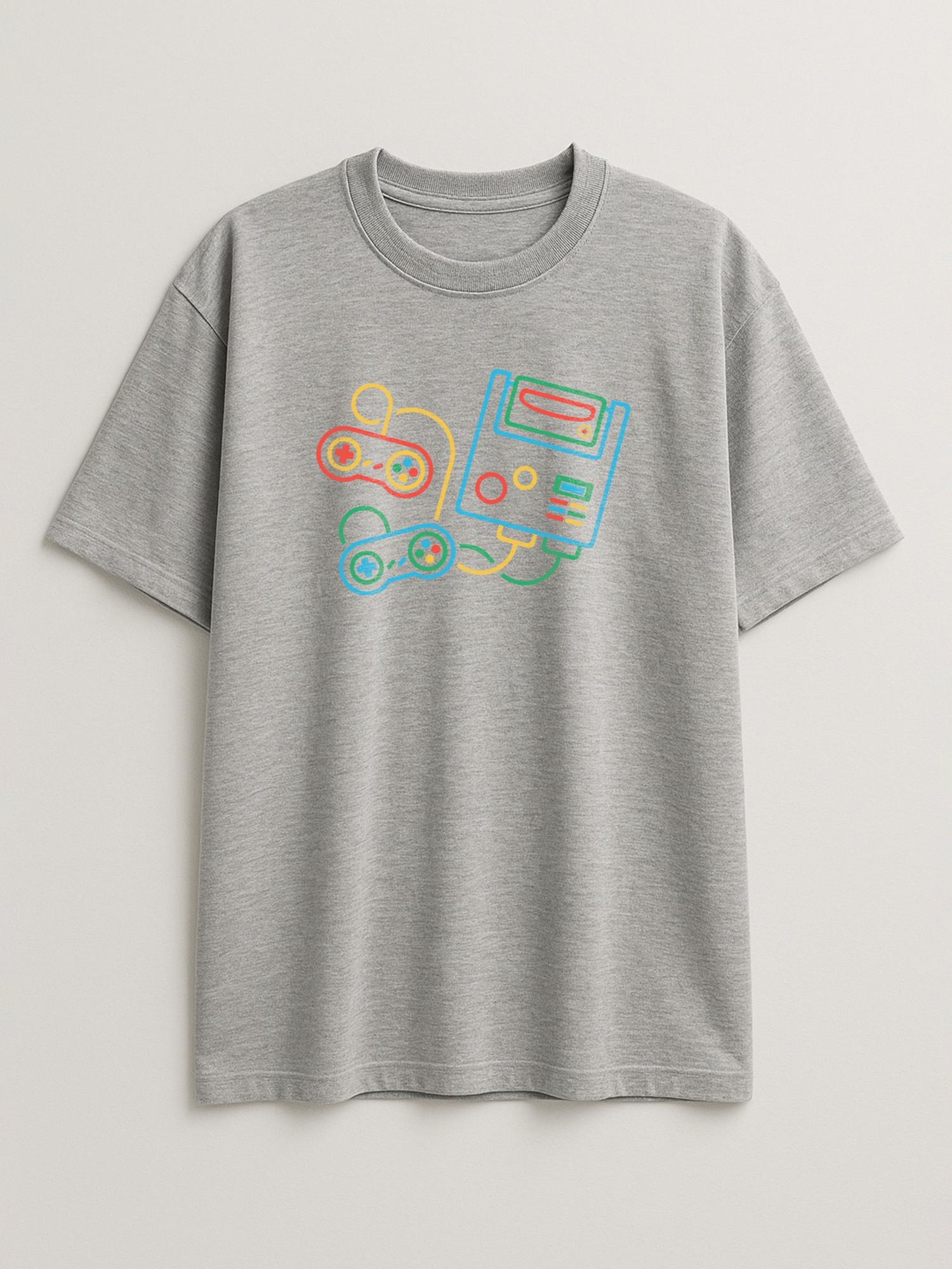 Neon Sticks - Super Nintendo - Regular/Oversized T-shirt Oversized Light Heather Gray by inspire.inc