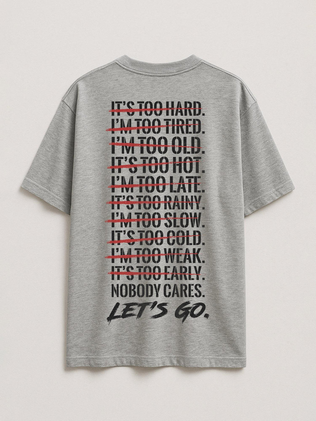 Nobody Cares - Regular/Oversized T-shirt Oversized Light Heather Gray by inspire.inc