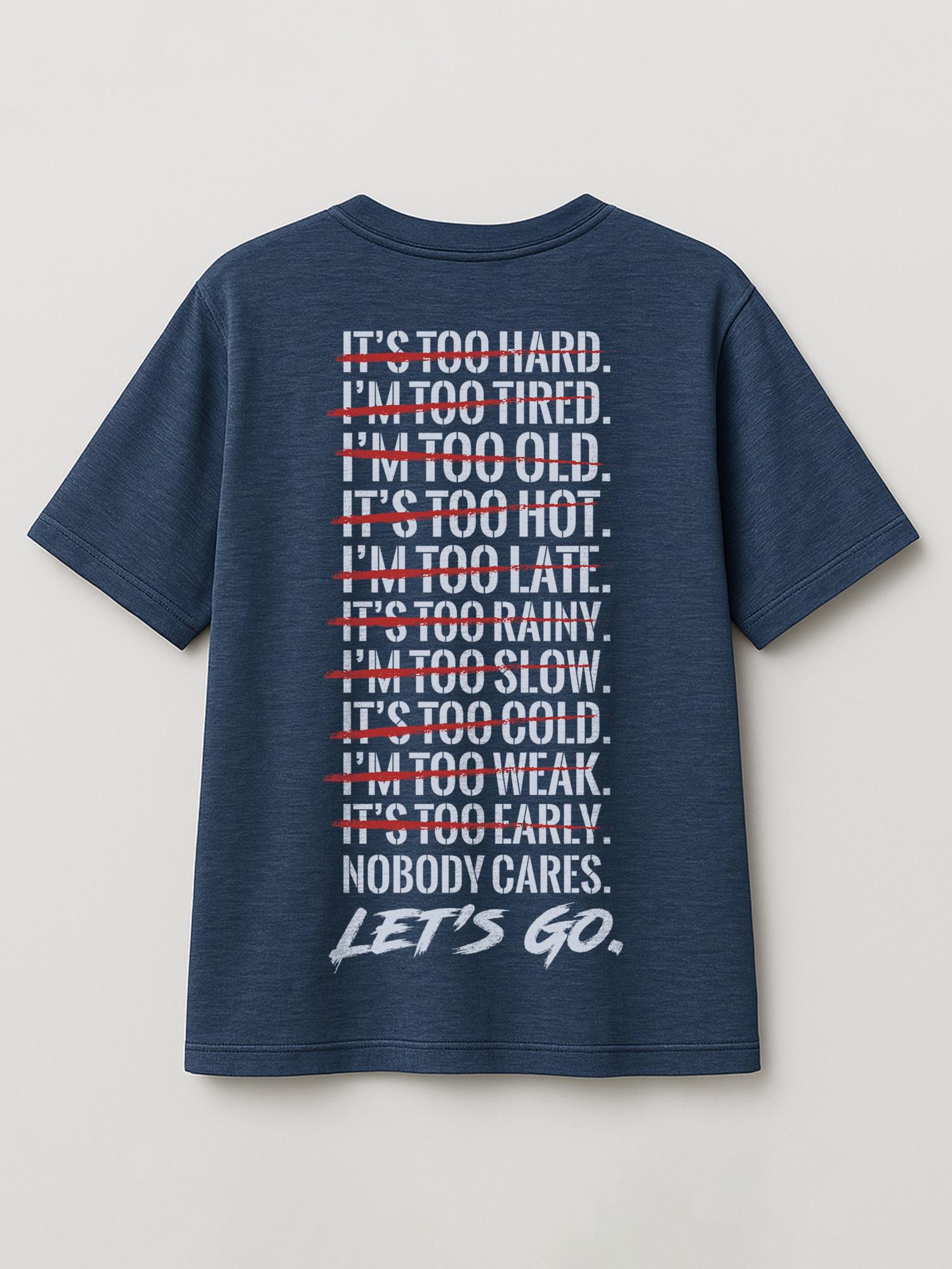 Nobody Cares - Regular/Oversized T-shirt Oversized Heather Blue by inspire.inc