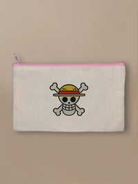 One Piece - Jolly Roger - Zipper Pouch Pink by inspire.inc