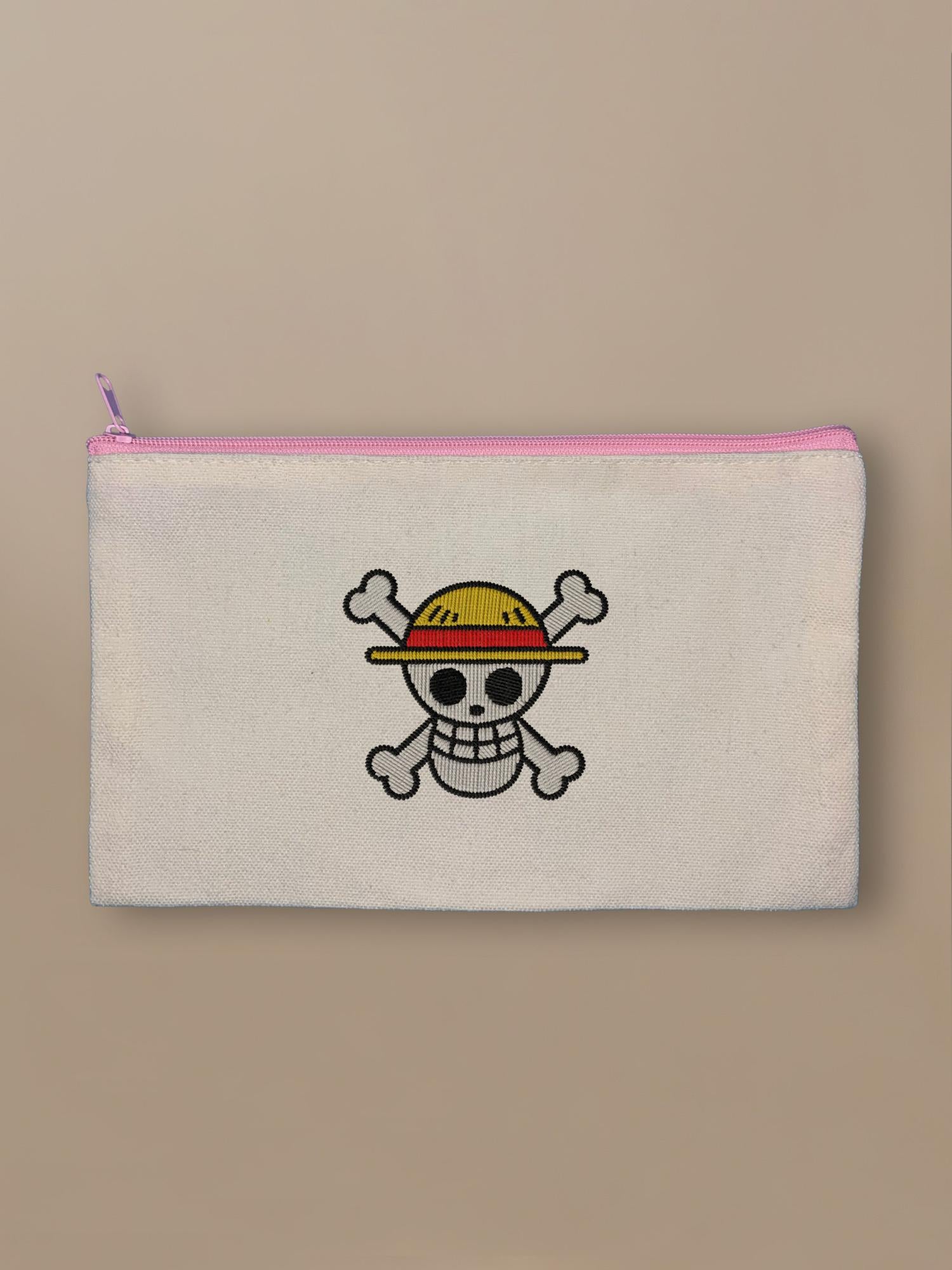 One Piece - Jolly Roger - Zipper Pouch Pink by inspire.inc