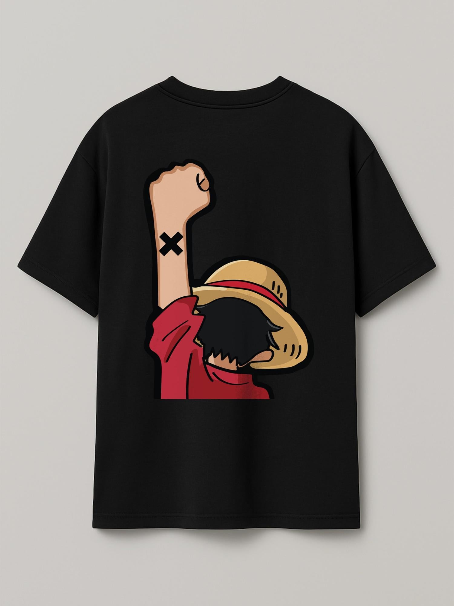One Piece - Luffy Fist - Regular/Oversized T-shirt Oversized Black by inspire.inc