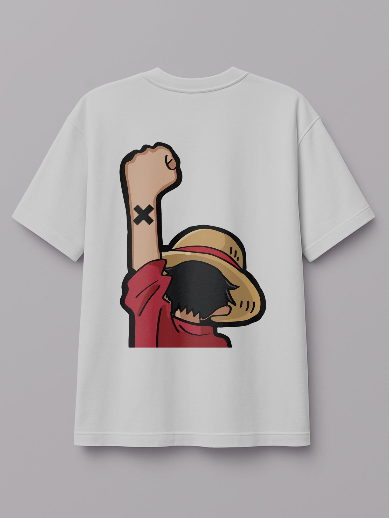 One Piece - Luffy Fist - Regular/Oversized T-shirt Oversized White by inspire.inc
