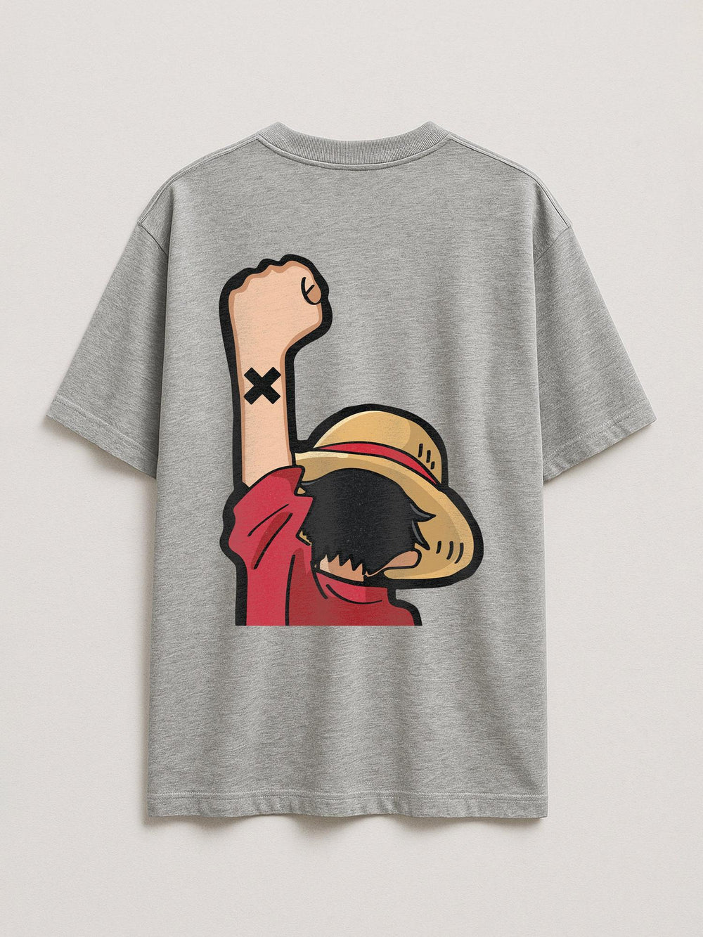 One Piece - Luffy Fist - Regular/Oversized T-shirt Oversized Light Heather Gray by inspire.inc