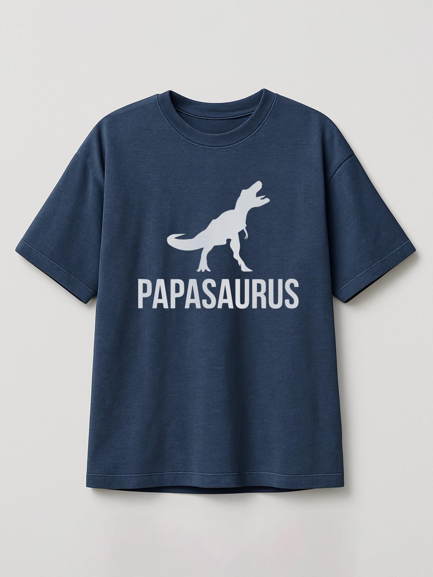 Papasaurus - Regular/Oversized T-shirt Oversized Heather Blue by inspire.inc